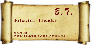 Belosics Tivadar névjegykártya